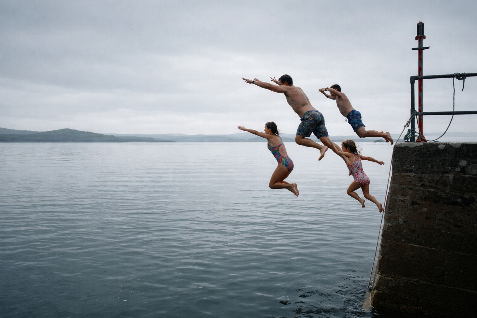 New sea swimming image showing a welcoming first-dip scene
